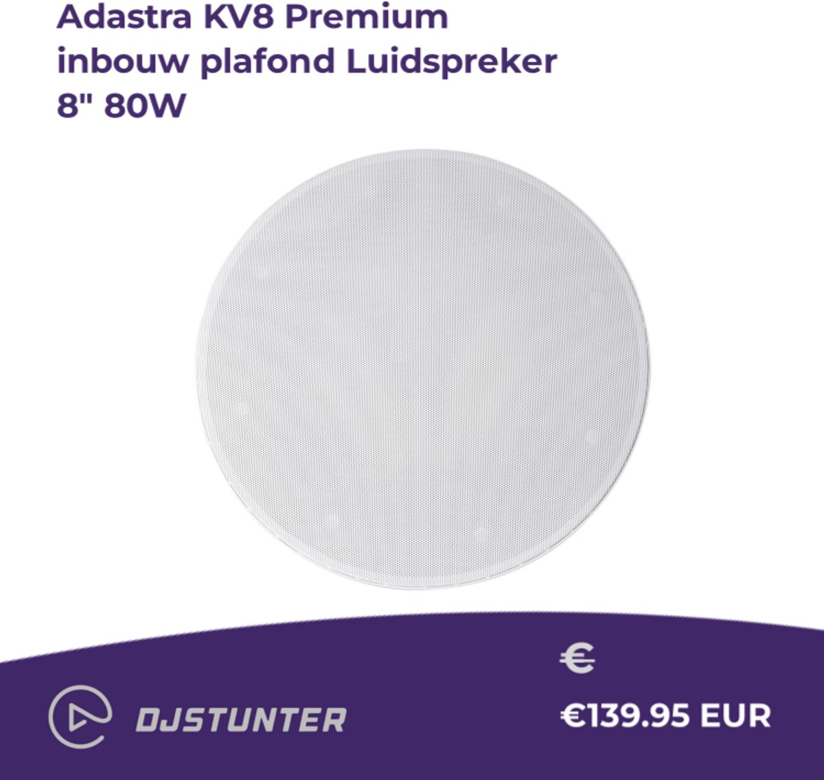 Adastra KV8 Premium inbouw plafond Luidspreker 8 80W