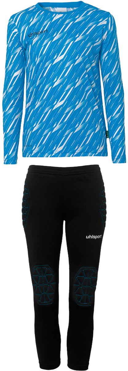 Uhlsport Progressive 28 Keeperset Kinderen - Cyaan / Wit | Maat: 140