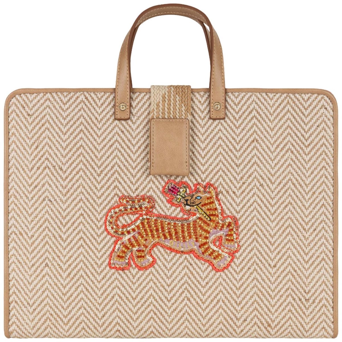 Oilily laptoptas met laptopvak Libbya Laptop Sleeve Shifting Sand beige