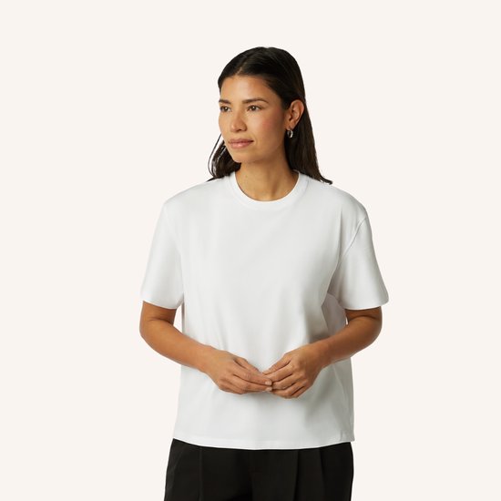 Anti-odeur, couleur inaltérable et stable – Coton stretch BCI – T-shirt femme LABFRESH Boxy Fit blanc