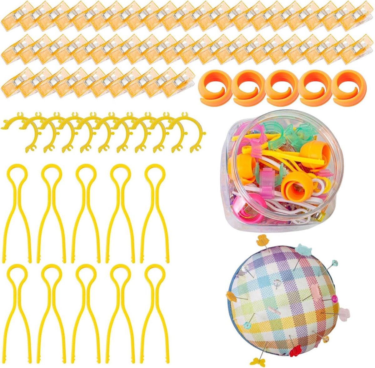 Naaiklemmen Set - Naaigerei Accessoires - Stoffen Vasthouden - 76 Delige Set - Compact Ontwerp