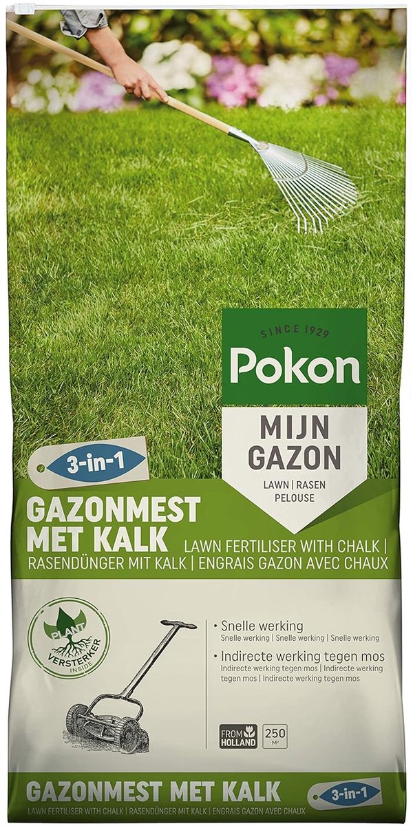 Gazonmest met Kalk - Voeding voor gras - Groen gazon houden - 3-in-1 formule - 168 kg