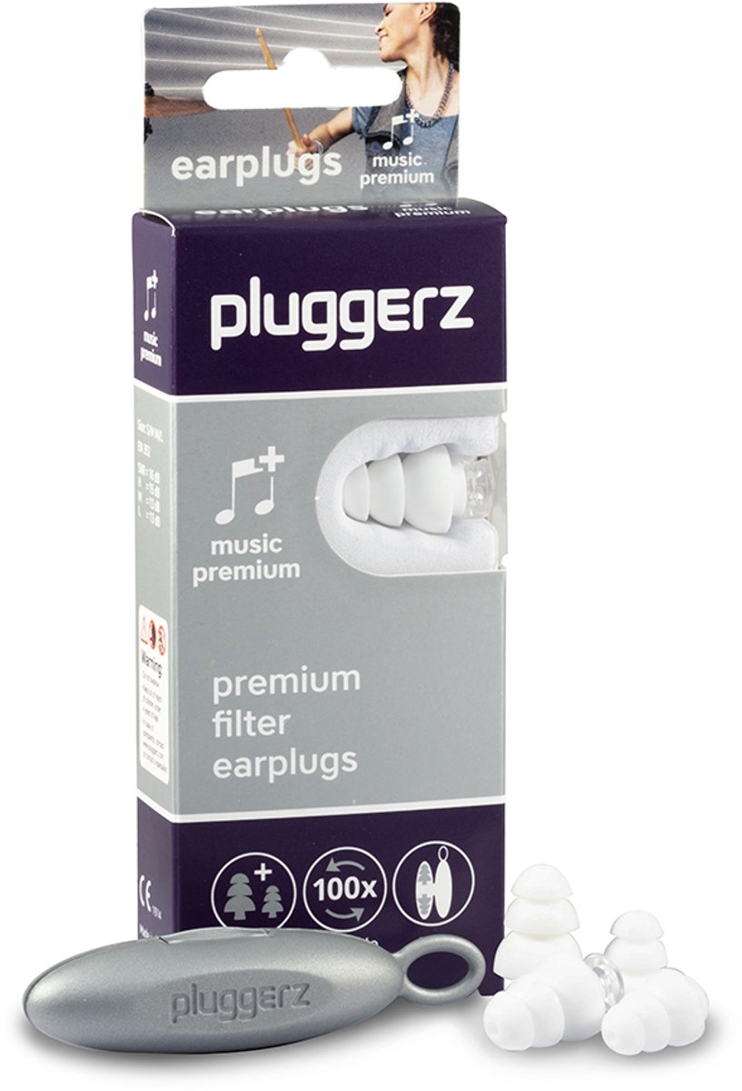 Pluggerz earplugs music Premium - Oordoppen voor muziekliefhebbers - Met speciaal muziekfilter - Genieten zonder geluidsvervorming