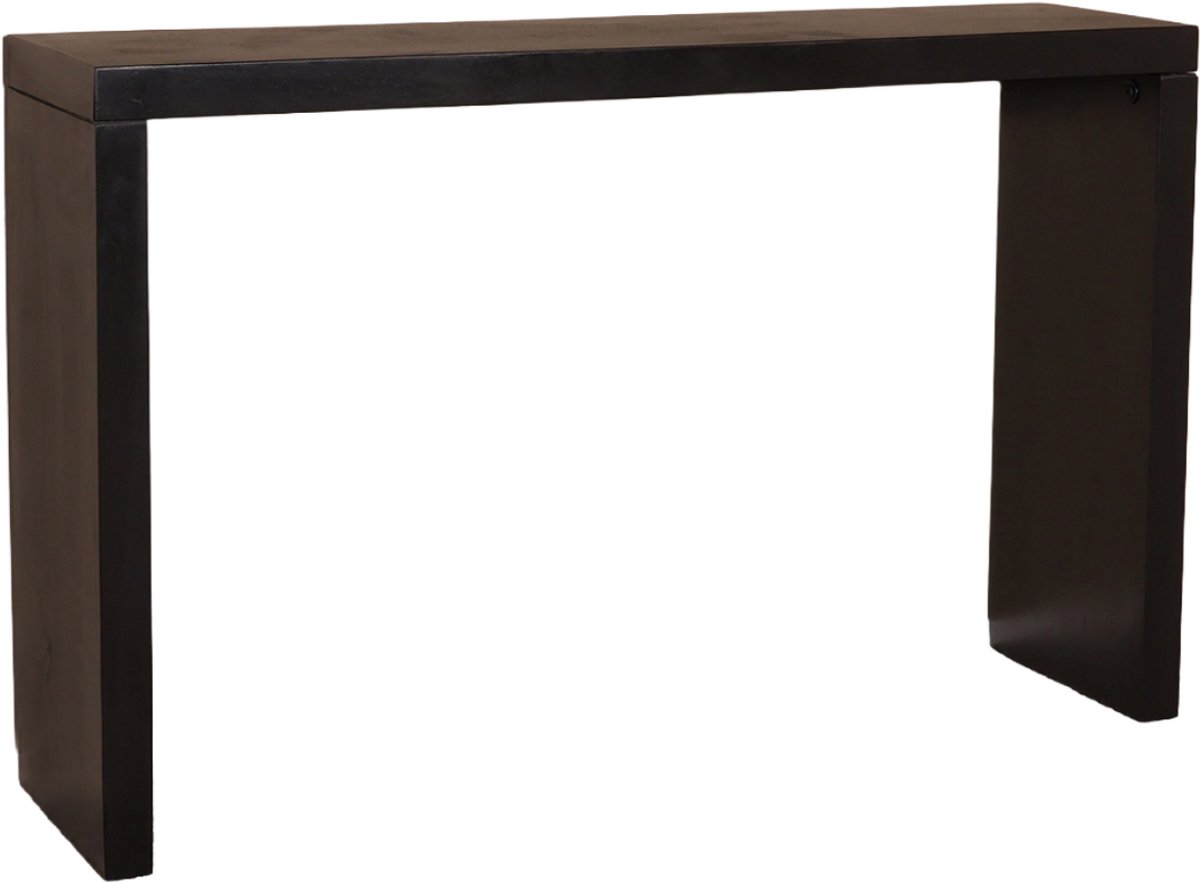 Lizzely Garden & Living Bijzettafel 120cm duurzaam mangohout Randy zwart industrieel side table