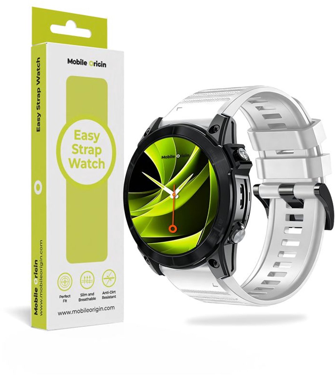 Mobile Origin Easy Strap Siliconen Horloge 26Mm Wit