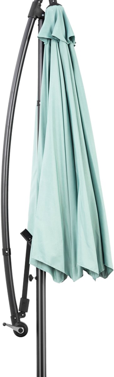 BLACKCOLORS Dubbelzijdige rechthoekige parasol van 4,5 m met slinger (lichtgroen) (zonder voet)
