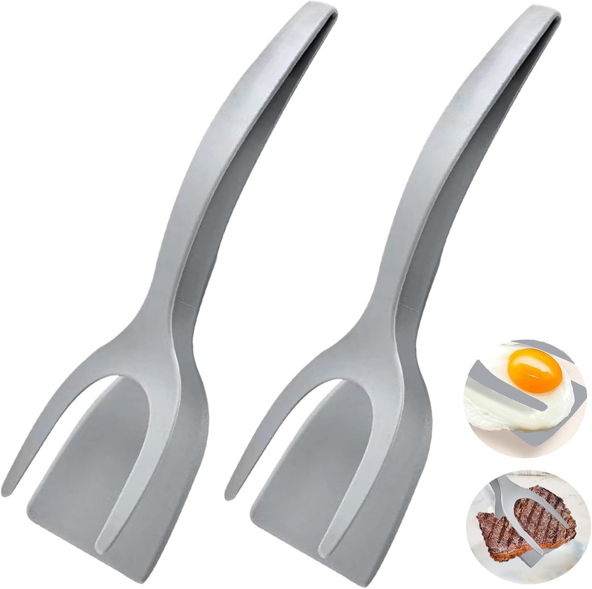 Spatel Tang Set - Keuken Gadget - Eieren Bakken - 2-In-1 Functie - 31 cm Lengte