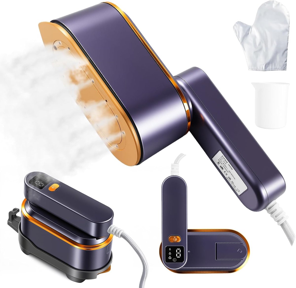 Draagbare Stomer - Handheld Kledingstomer - Reizen & Thuis - 4 Modi LCD - 150ml Tank - Grijs