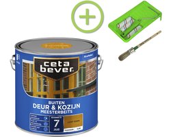 Cetabever - Cetabever Pakket Meesterbeits Deur & Kozijn Transparant Glans - Licht Eiken - 2,5l + R Kwast Lazuur S914 12 + Beitsset 10cm