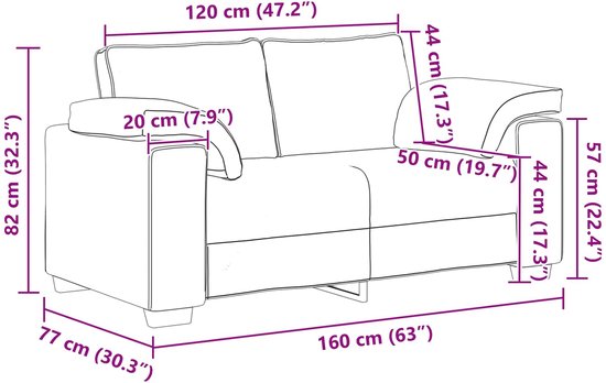 vidaXL - Love - Siège - Gris clair - 120 - cm - Tissu
