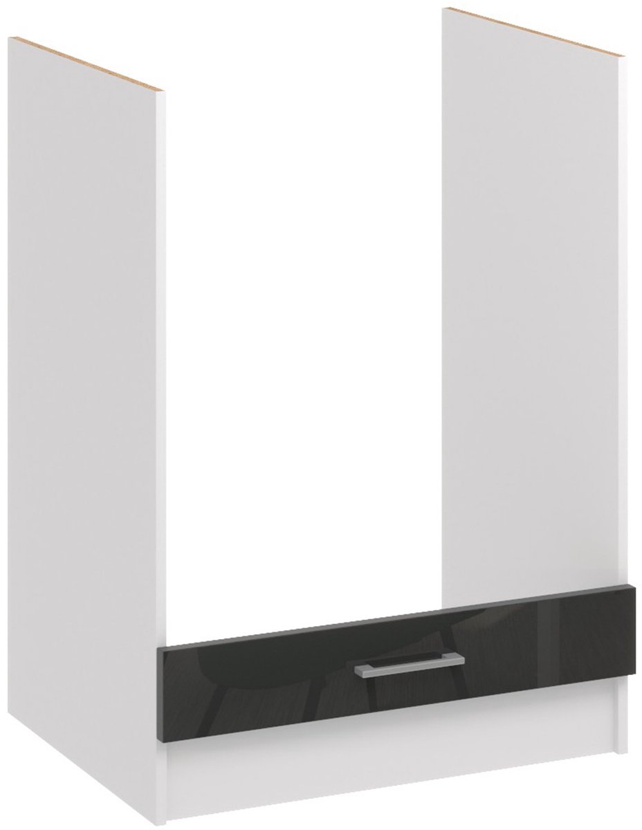 ROE Furniture - Keukenkastje voor Oven - Zwart - Glanzend - 82x60x44 cm