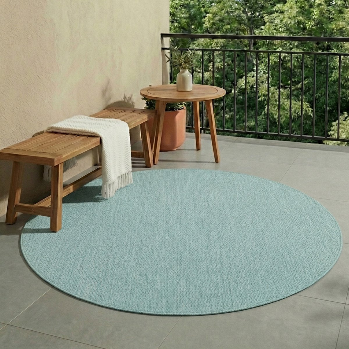 NATURL. Rond buitenkleed - Costa Turquoise - Ø 120cm