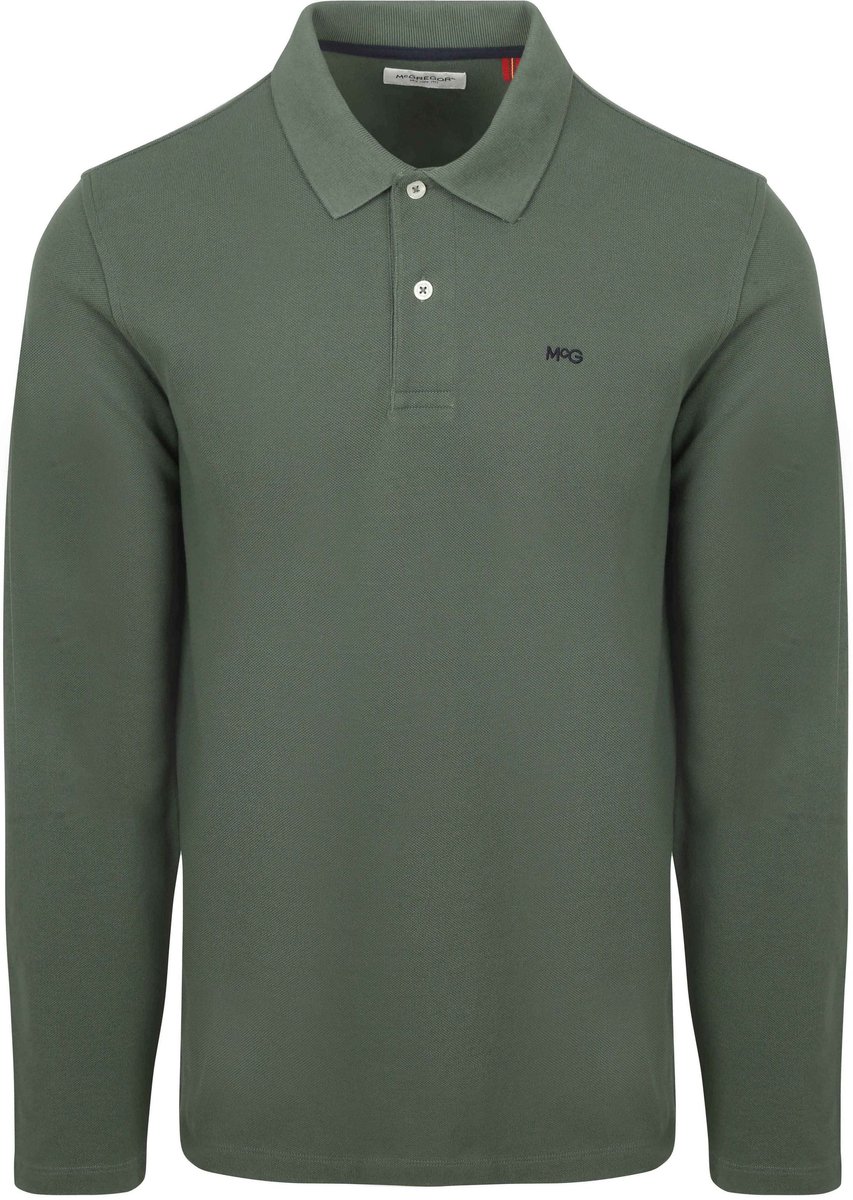 McGregor Long Sleeve Poloshirt Sage Groen - Maat S - Heren - Longsleeve polo