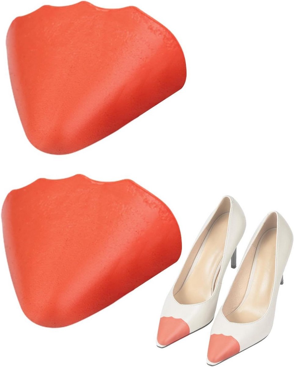Schoen Vullers - Teen Kussens - Schoen Pasvorm - Herbruikbaar Schuim - 10x10x4 cm - Zwart Oranje