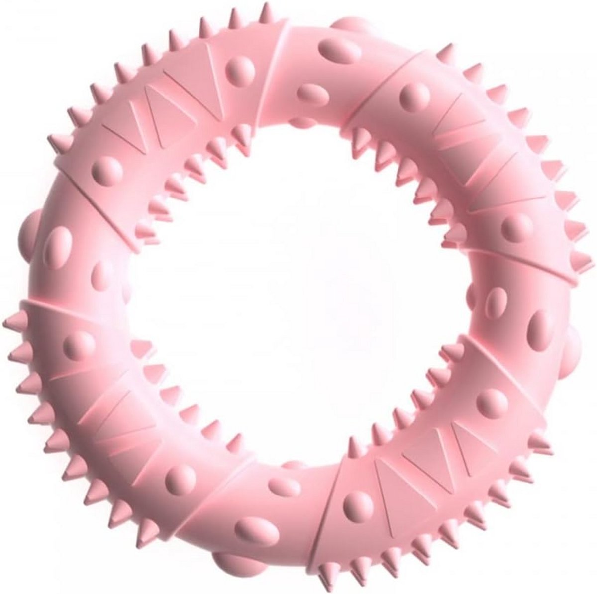 Honden Speelgoed Ring - Kauwspeelgoed Puppy - Tandverzorging Hond - Duurzaam Rubber - 12 cm Diameter - Roze