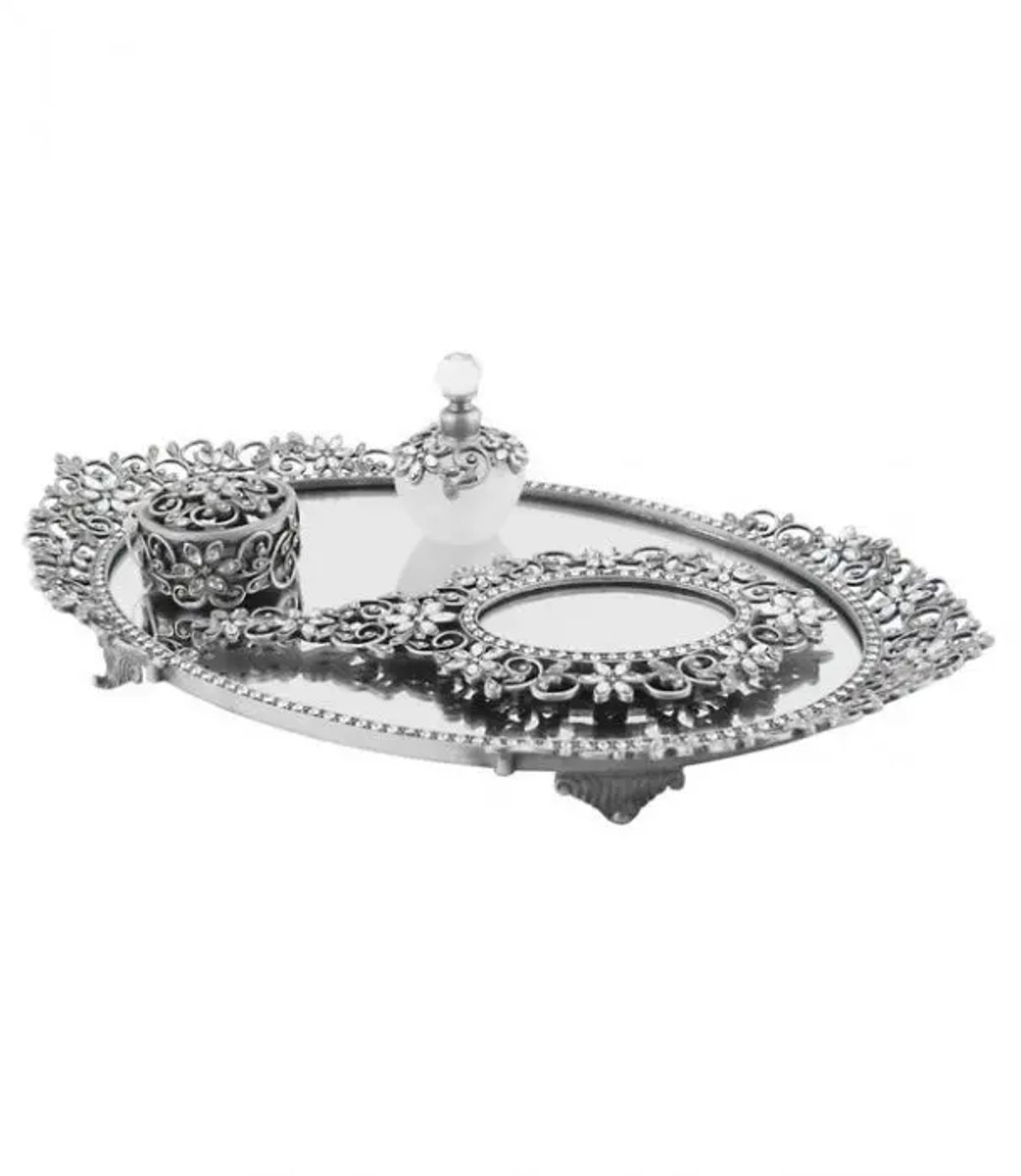 Fugurato - bruidspiegelset - 18792 - 4-delig - zilver - compacte spiegels