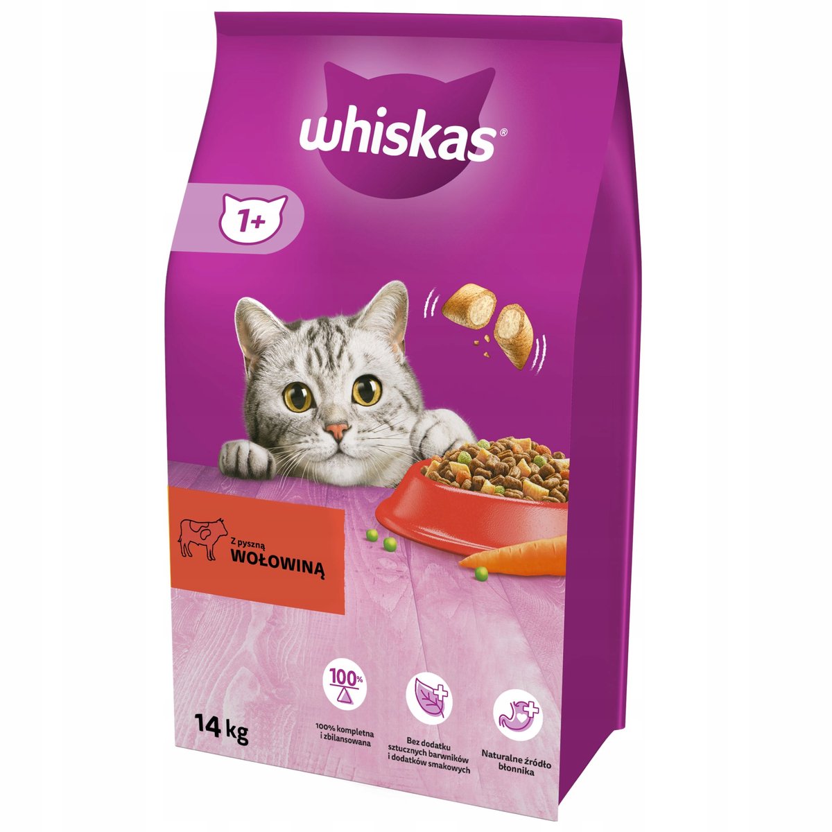 Whiskas Whiskas - Adult Kat Droogvoer - Rundvlees - Wortel - 14kg