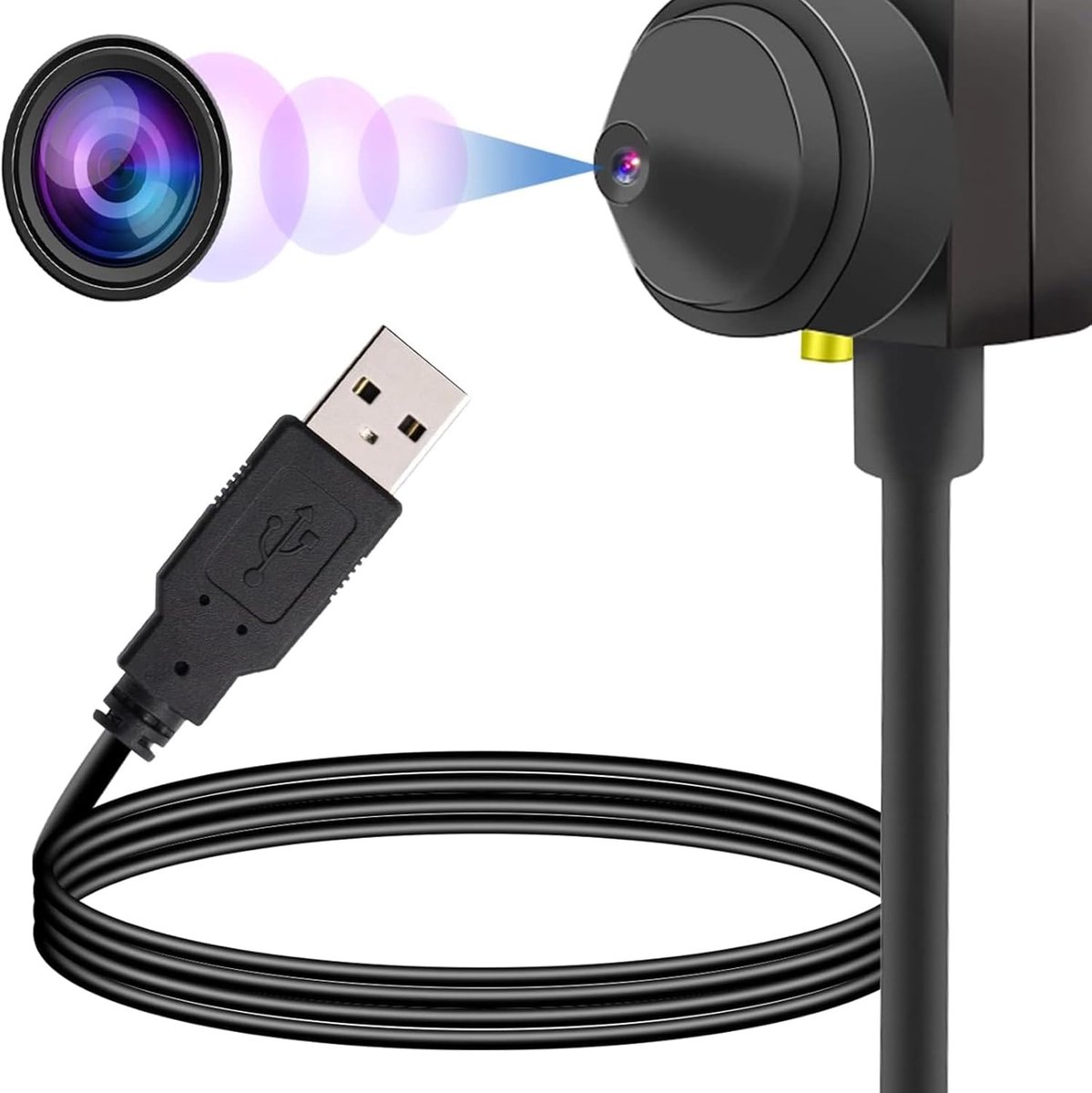 Centrale Webcam - HD Camera - Videobellen - Oogcontact Functie - Compact Design - Zwart