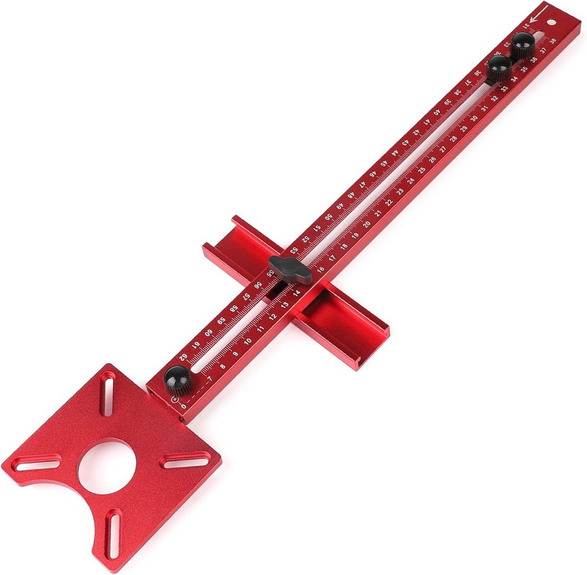 Freesmal Aluminium - Rondfreesmal - Houtbewerking Precisie - 4-in-1 Multifunctioneel - 40.7 x 11.3 cm - Rood