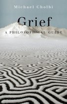 Boekomslag voor 'Grief: A Philosophical Guide' van Michael Cholbi. Een besneeuwd berglandschap boven een labyrint van zwart en wit zand.