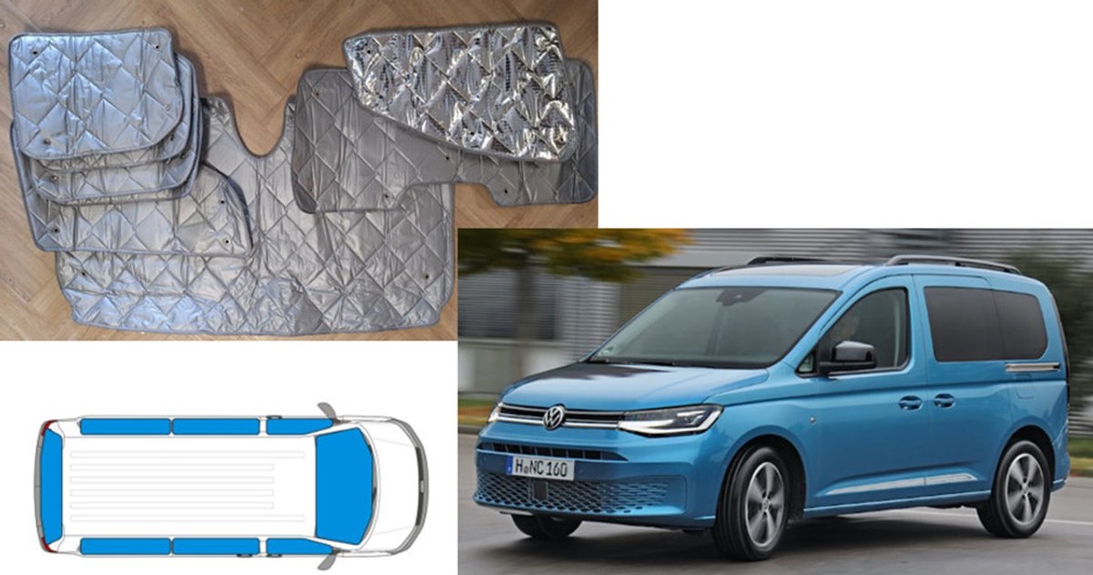 Raamisolatie geschikt voor Volkswagen Caddy Vanaf 2020 (8 delig) woongedeelte korte wielbasis