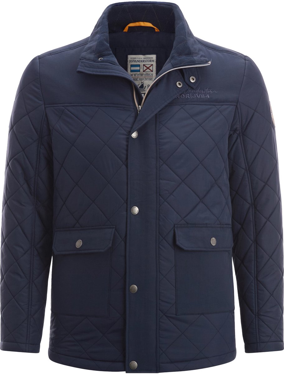 Jan Vanderstorm herren Donsjack - 72 - donkerblauw - Plus Size