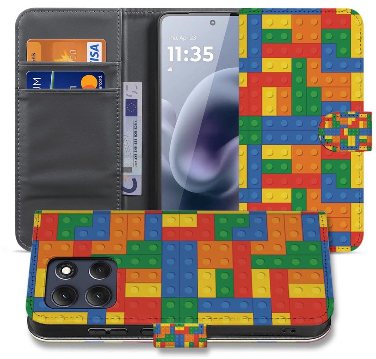 Motorola Moto G86 Hoesje Blokken Design