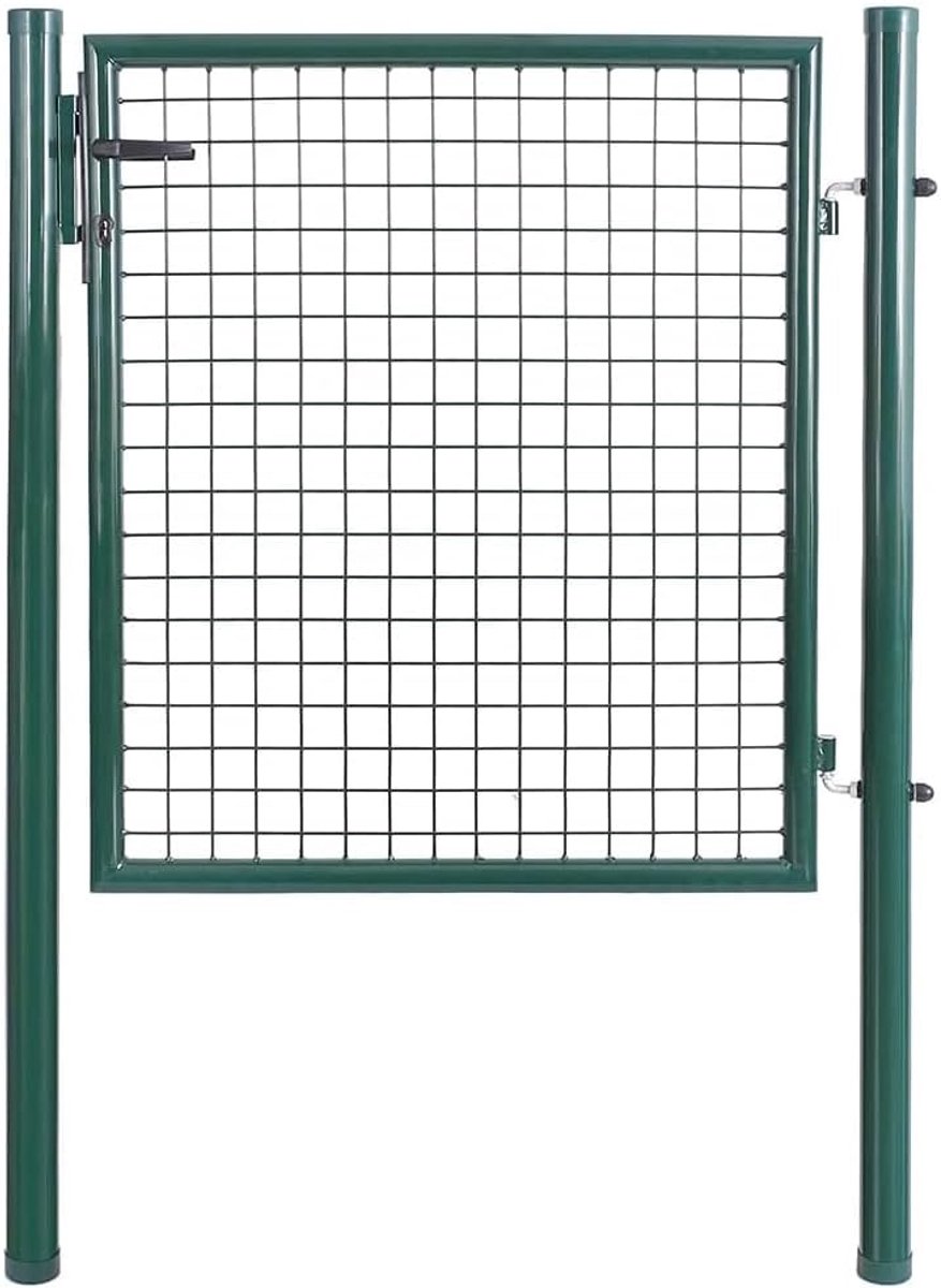 Sterke Stalen Tuinpoort Groen 100x150 cm met Slot en Sleutels