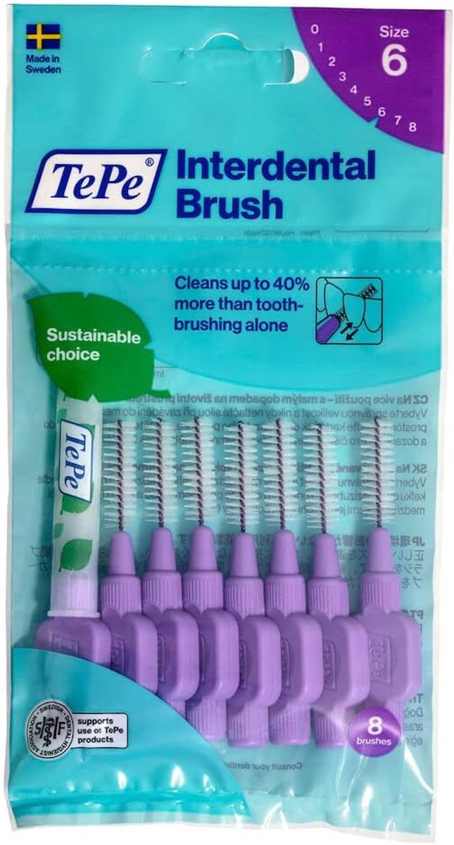 Interdentale borstels - Tandenstokers - Mondhygiëne - Effectieve reiniging - 1.1 mm - Paars