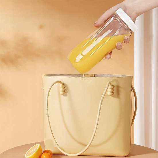 Draagbare sapcentrifuge - Draagbare mixer - Draadloze Persoonlijke Blender - 21000rpm - Wit - Dubbele beker voor sap en babyvoeding - 450ml & 180ml - Zelfreiniging met één knop van Merkloos — afbeelding 5