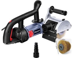 FANZWORK V2 1500W Satiniermachine Borstelschuurmachine voor oppervlakterenovatie, met stofafzuigaansluiting, toerentalregeling, bolgreep en staalborstel