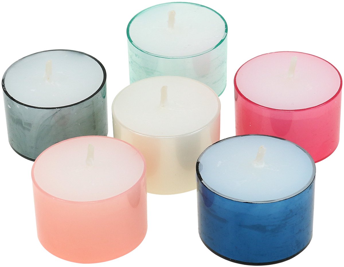 Colorlights theelichten pastel assorti brandduur 8u 40 stuks, 40 Stück