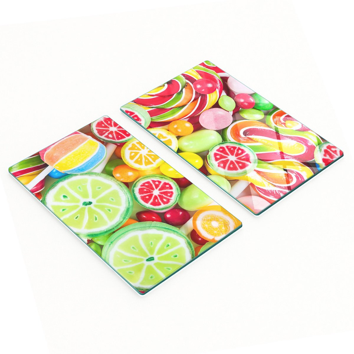 Keukenplanken van gehard glas met kleurrijke snoepafbeeldingen, 2x30x52 cm