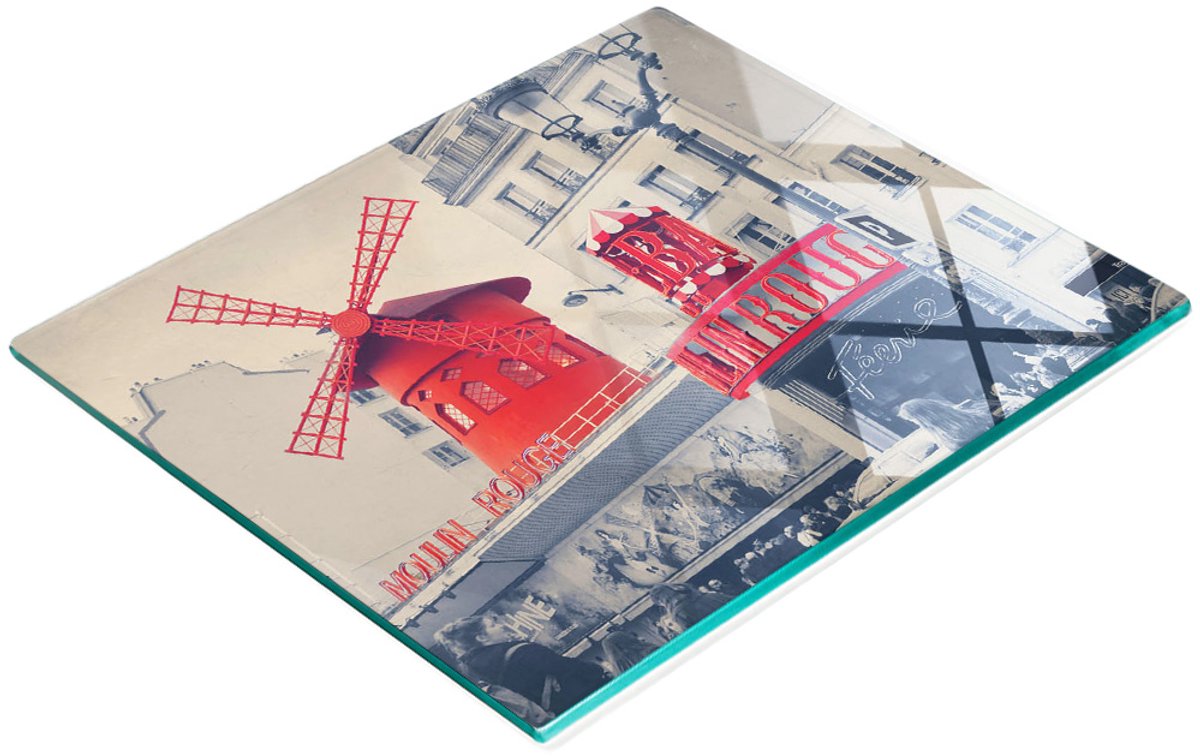 Keukenplank van gehard glas met decoratieve Moulin Rouge-afbeeldingen, 60x52 cm