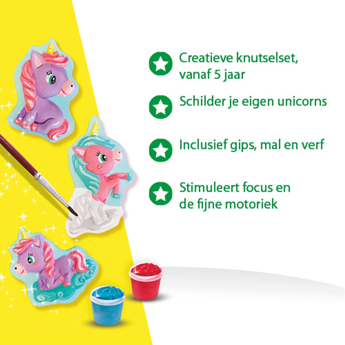 SES Creative Gieten en Schilderen Set - Baby Unicorns met Verf - Voor Meisjes vanaf 5 Jaar - Knutselen - Schoencadeautjes Sinterklaas — cadeau in Hobby - foto 2