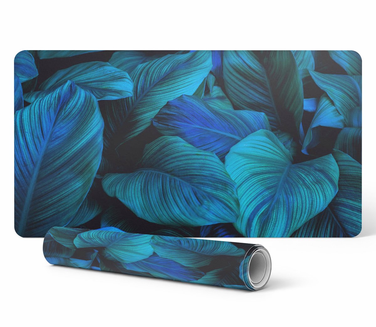 Decoratieve tafelmat met hoogwaardige print van tropische bladeren, 90x45 cm
