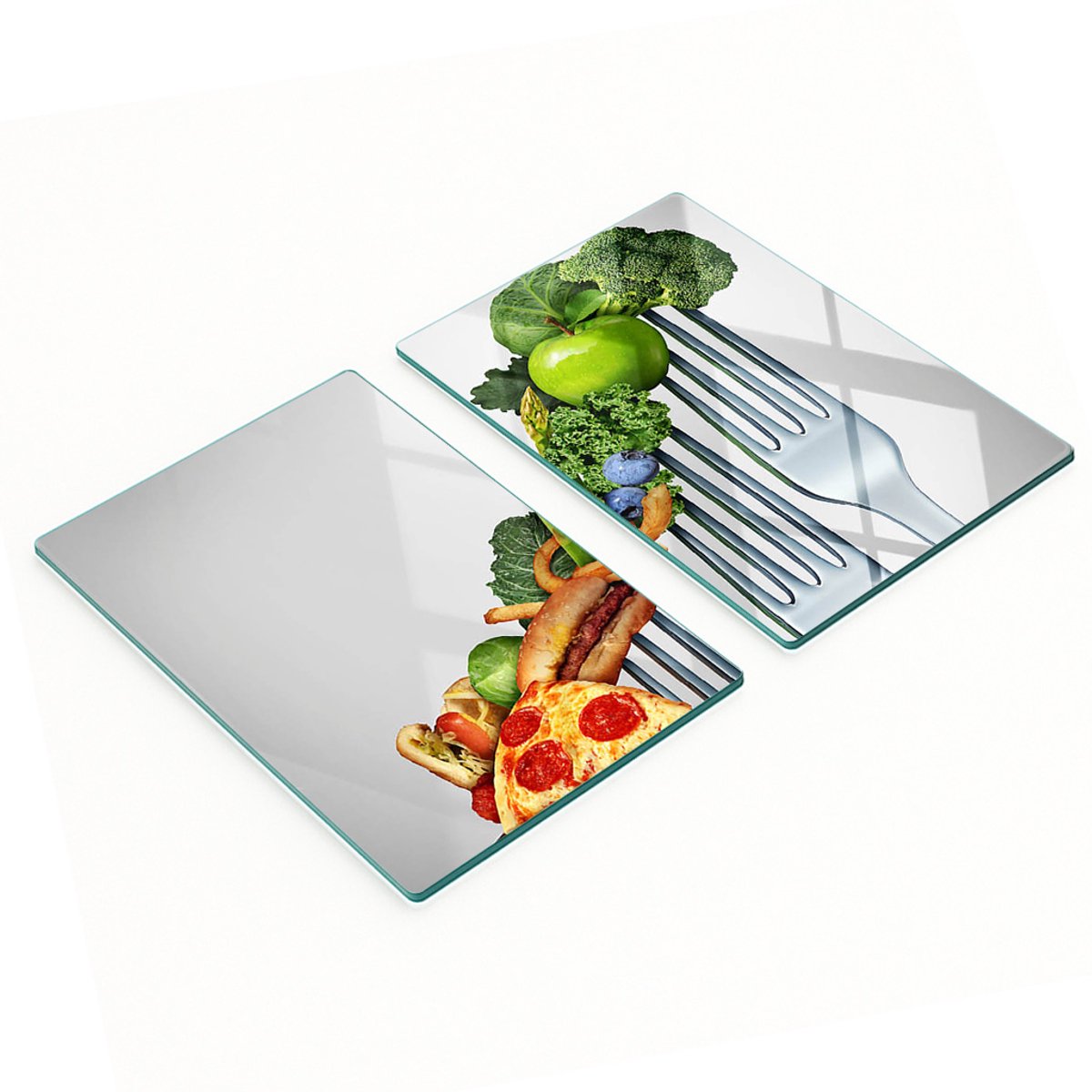 Decoratieve snijplanken van gehard glas, geschikt voor gezond eten, 2x40x52 cm