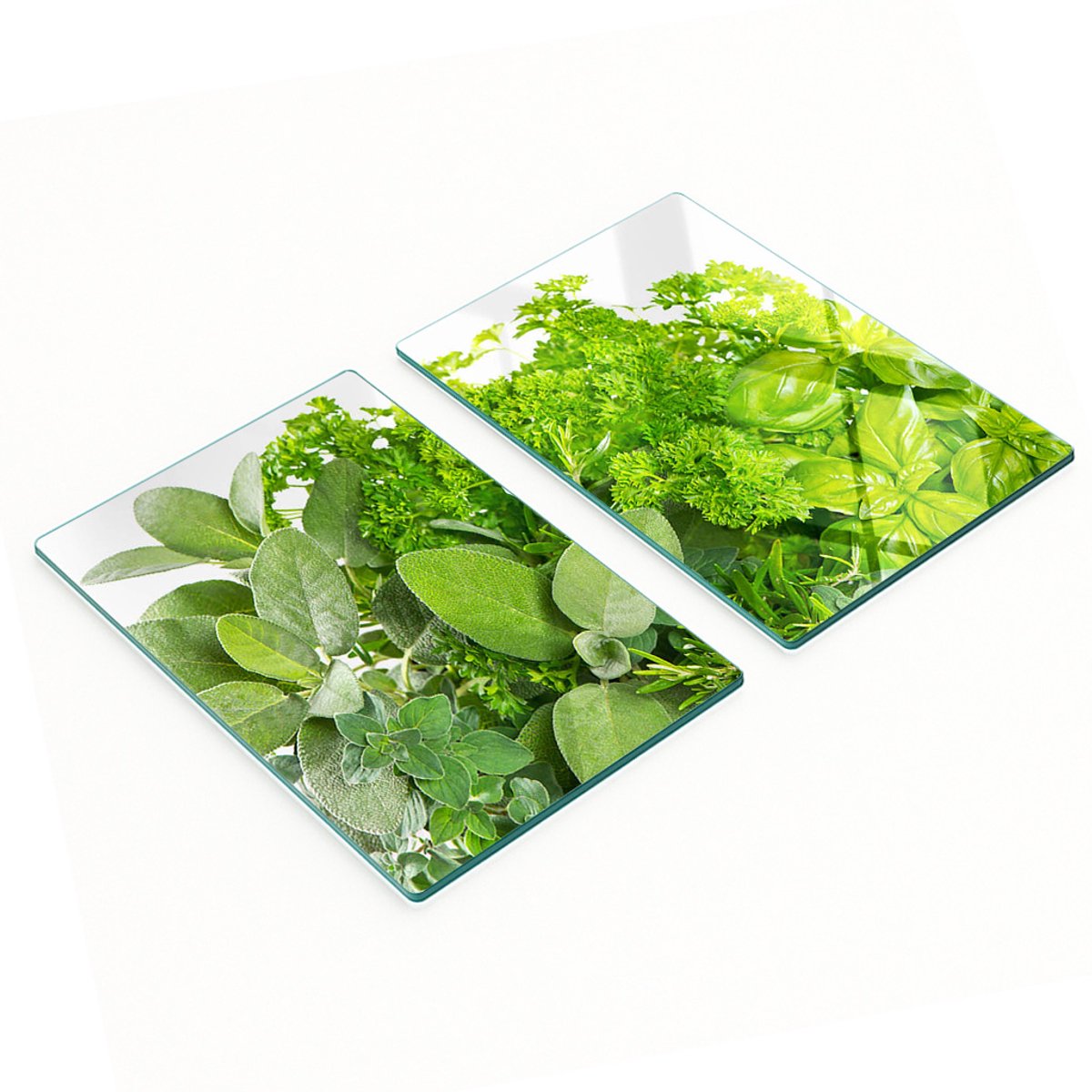 Multifunctionele decoratieve glazen borden met kruidenprint 2x40x52 cm