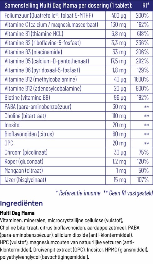 VitaKruid Multi Dag & Nacht Mama 180 tabletten