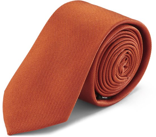 Cravate orange en sergé de soie 6 cm