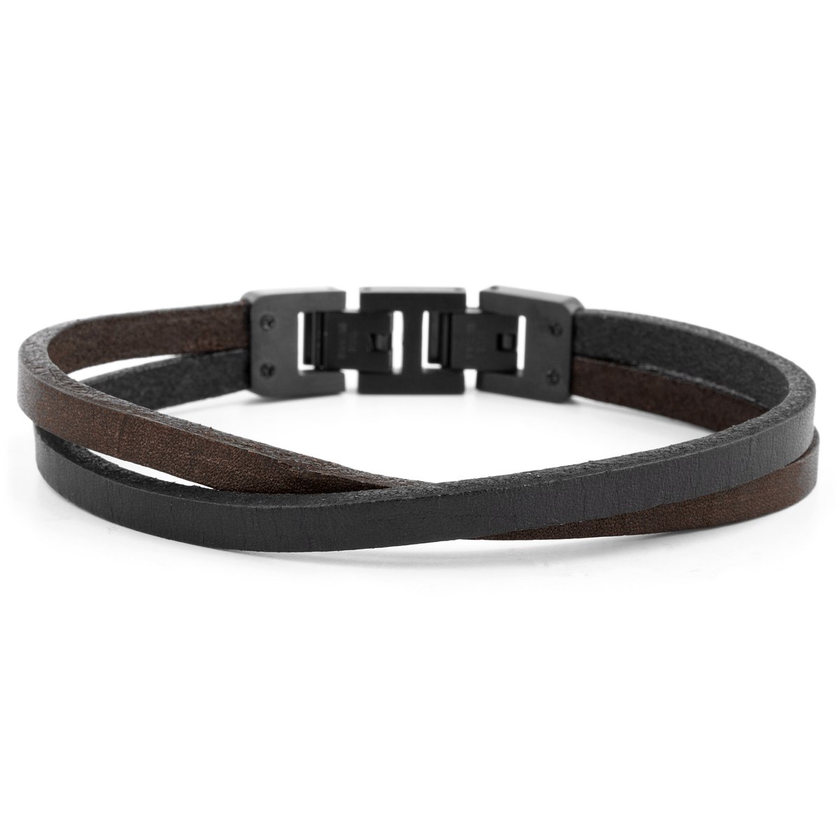 Donkerkleurige & Zwarte Roy Enkele Wikkelarmband