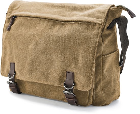 Sac messenger en toile jaune moutarde