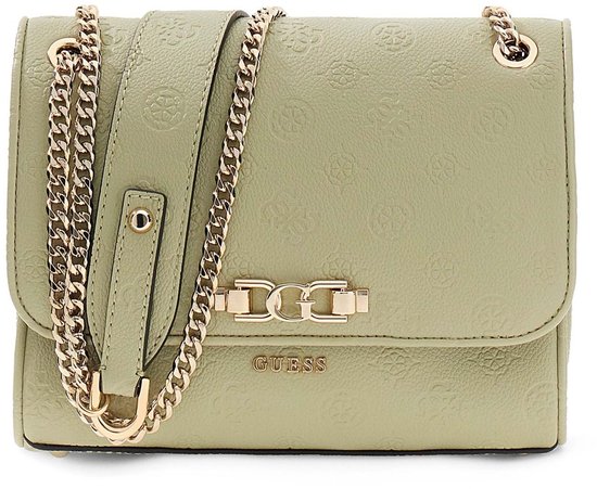 GUESS sac à épaule bandoulière Anise Convertible Xbody Flap Sage Logo kaki
