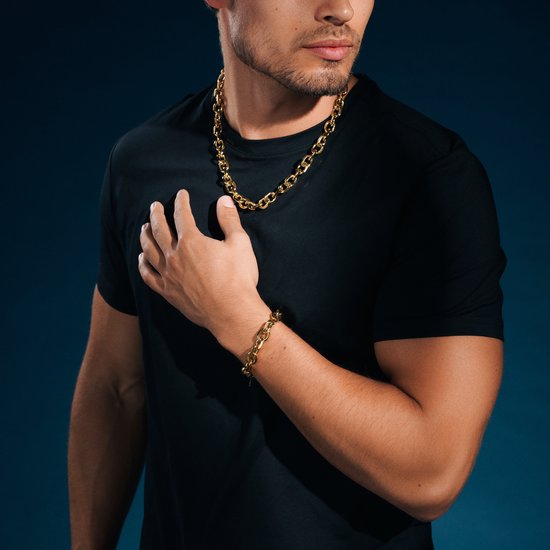 Essentials | Collier à maille forçat couleur or 12 mm