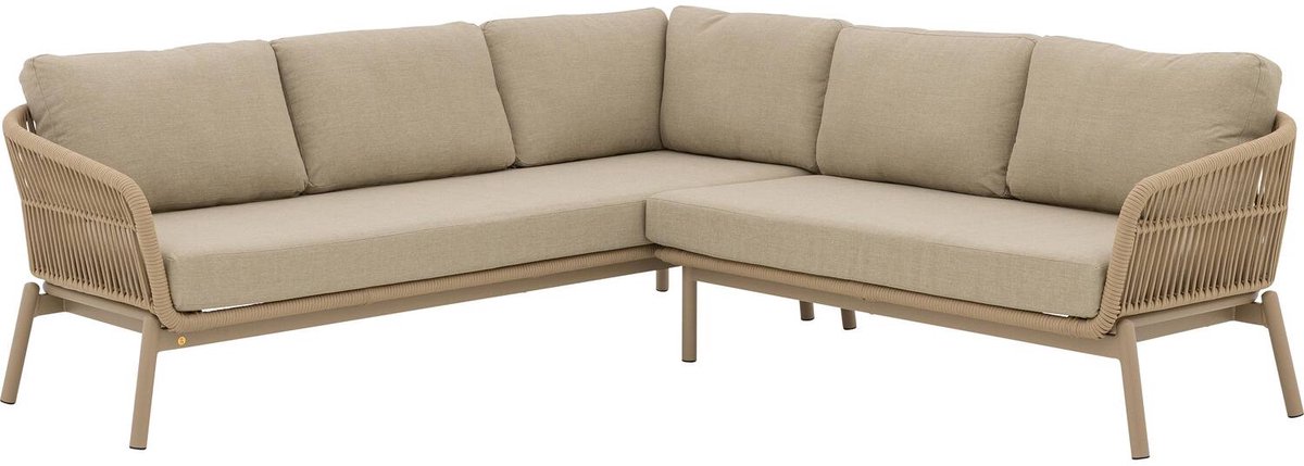 Goossens Loungeset Sorrento - Buitenstof - beige - 238 x 72 x 238 cm