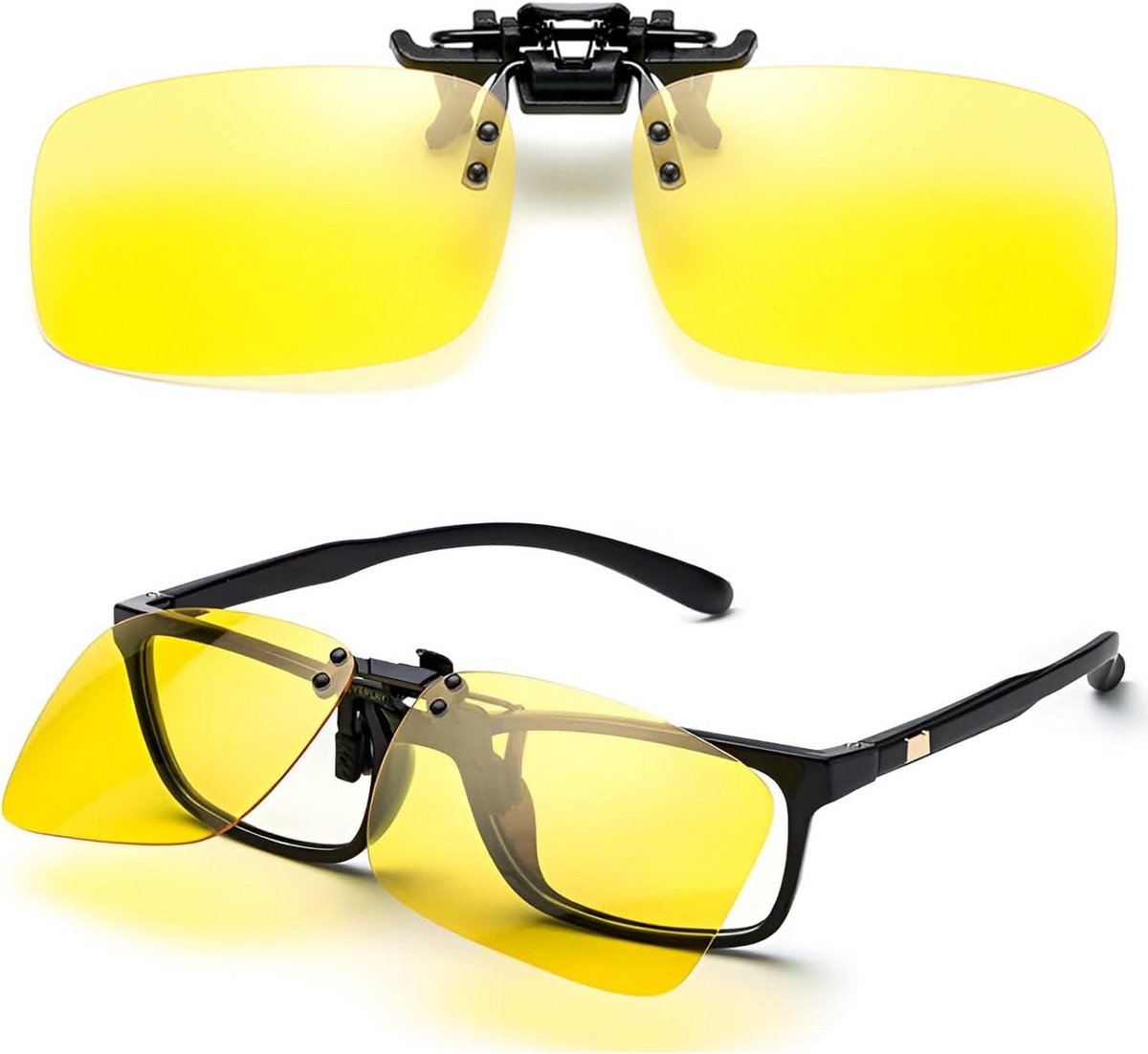 Grote Clip-on Bril voor Nachtzicht en Overdag Rijden - Anti-Verblinding HD Lens