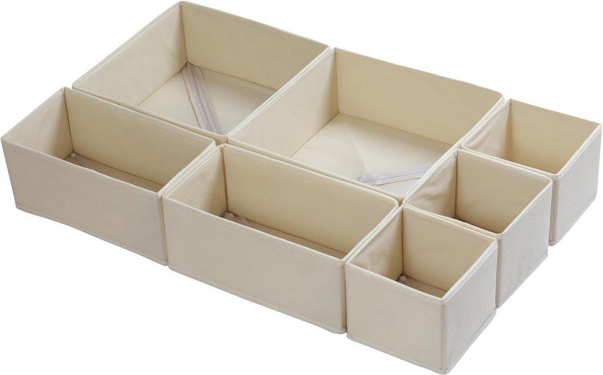 Set van 7 Opvouwbare Lade-Organizers voor Kleding en Commode Opslag