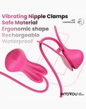 Roze INTOYOU tepelklemmen met konijnenoren, vibrerende en waterdichte eigenschappen