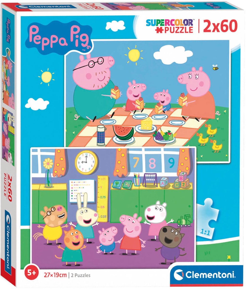 Clementoni - Puzzel - 2x60 Stukjes - Pixar Thema - Puzzel Voor Kinderen