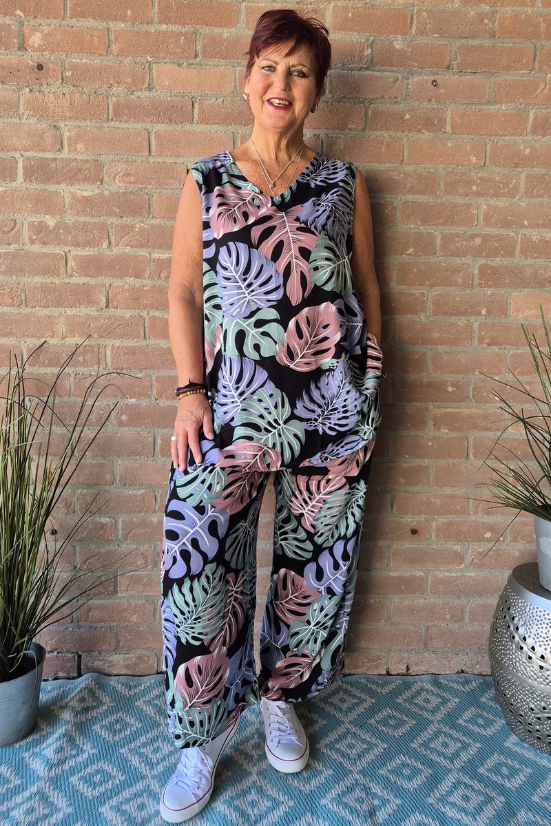 Bagoes lange broek half wijd blad